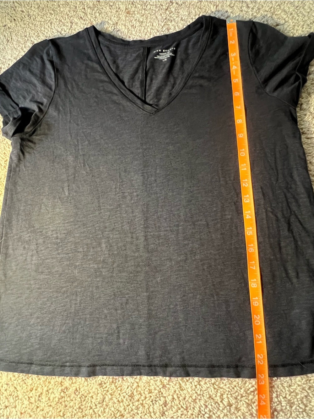 Max Studio charcoal V-Neck Short Sleeve Tee - Picture 5 of 6